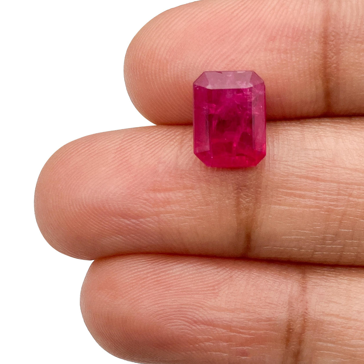 2.47ct | Red/ Emerald Shape Step Cut Diamond - Modern Rustic Diamond