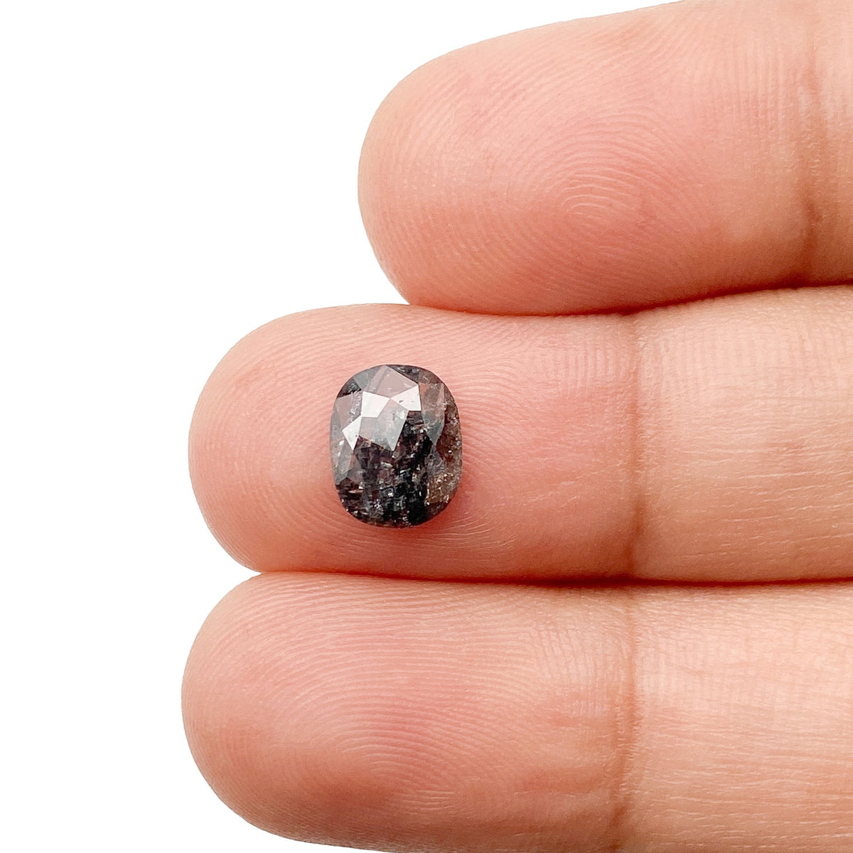 1.04ct | Salt & Pepper Cushion Shape Rose Cut Diamond