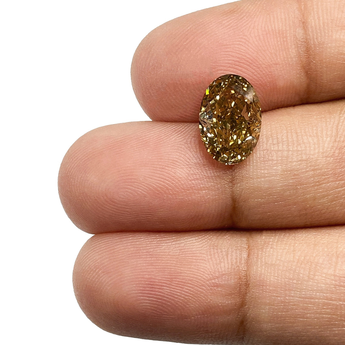 3.13ct | Champagne SI1 Oval Shape Brilliant Cut Diamond (GIA) - Modern Rustic Diamond
