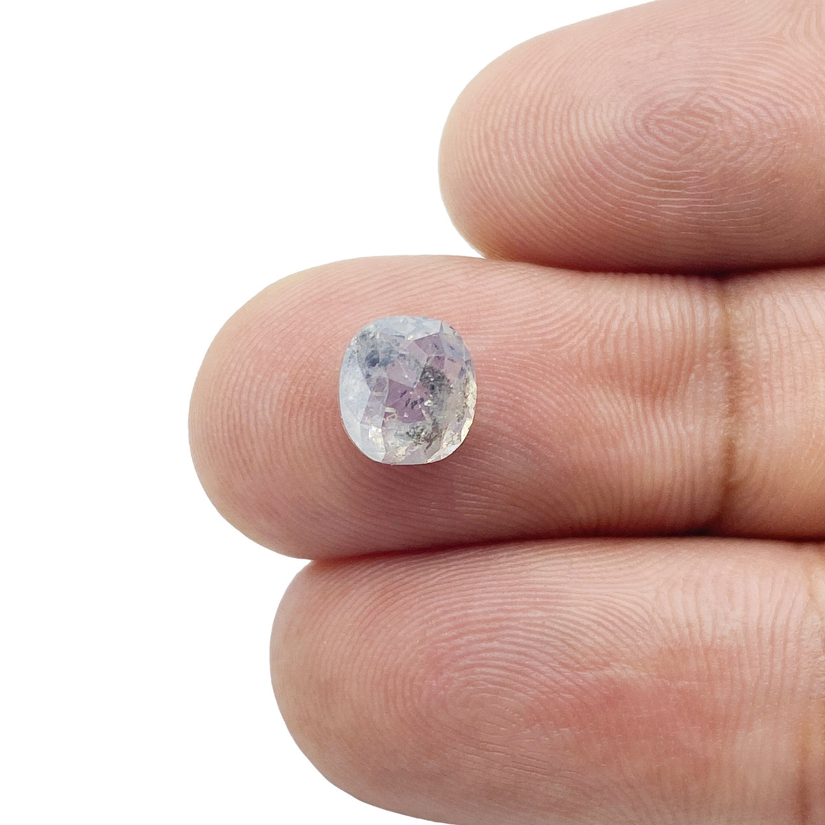 1.98ct | Salt & Pepper Cushion Shape Rose Cut Diamond - Modern Rustic Diamond