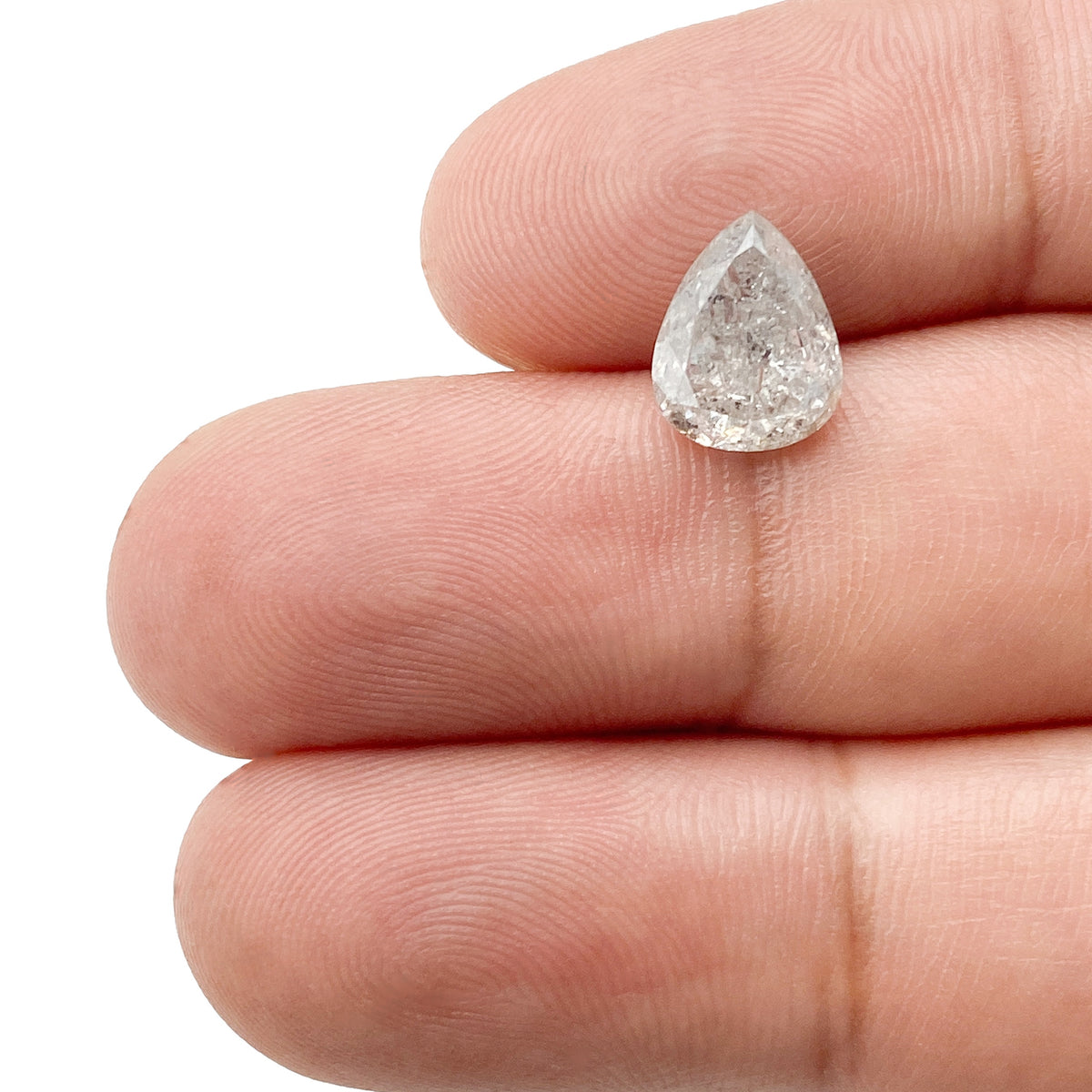 2.48ct | Salt & Pepper Pear Shape Brilliant Cut Diamond - Modern Rustic Diamond