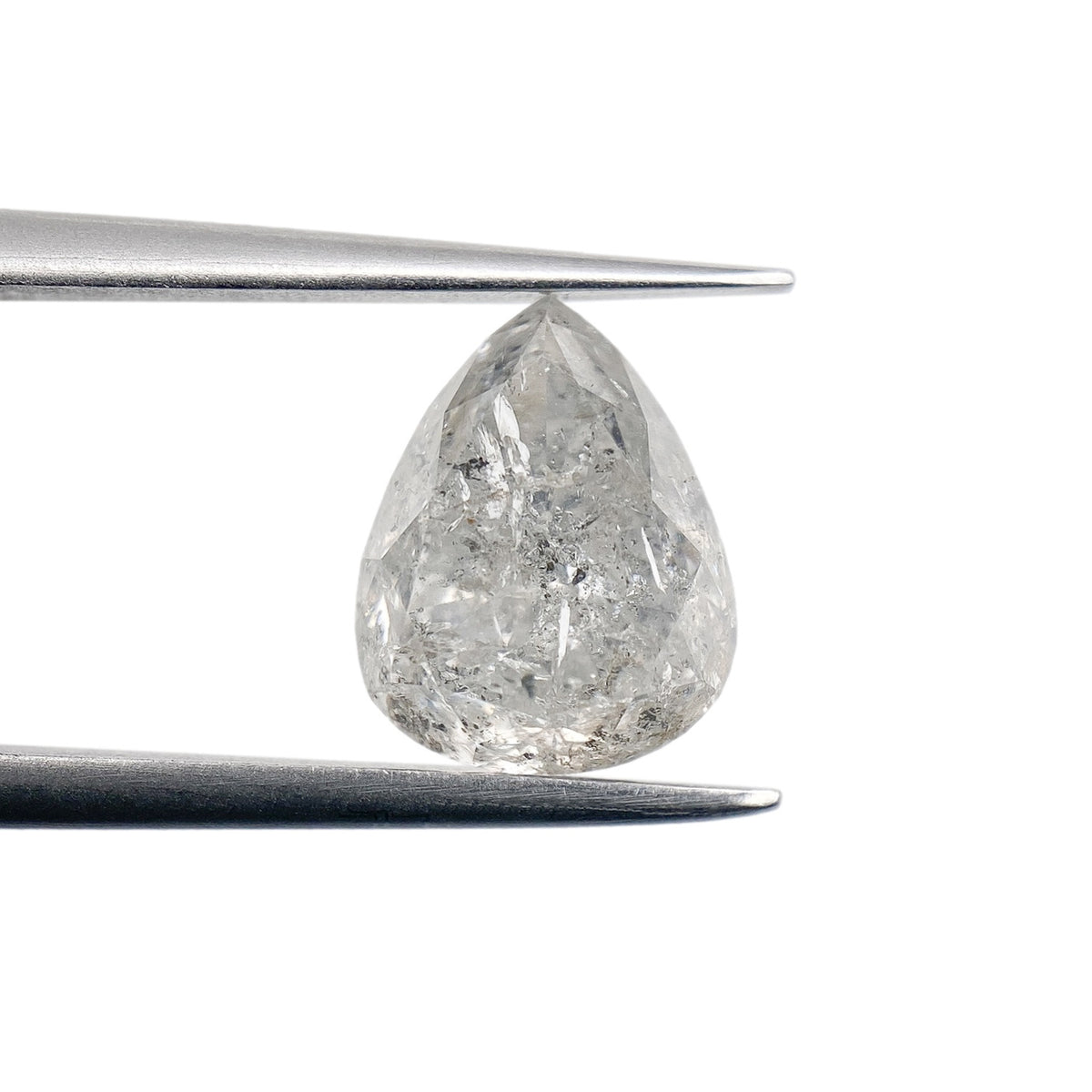 2.48ct | Salt & Pepper Pear Shape Brilliant Cut Diamond - Modern Rustic Diamond