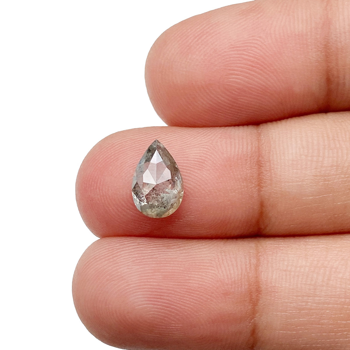 1.25ct | Rustic Pear Shape Rose Cut Diamond - Modern Rustic Diamond