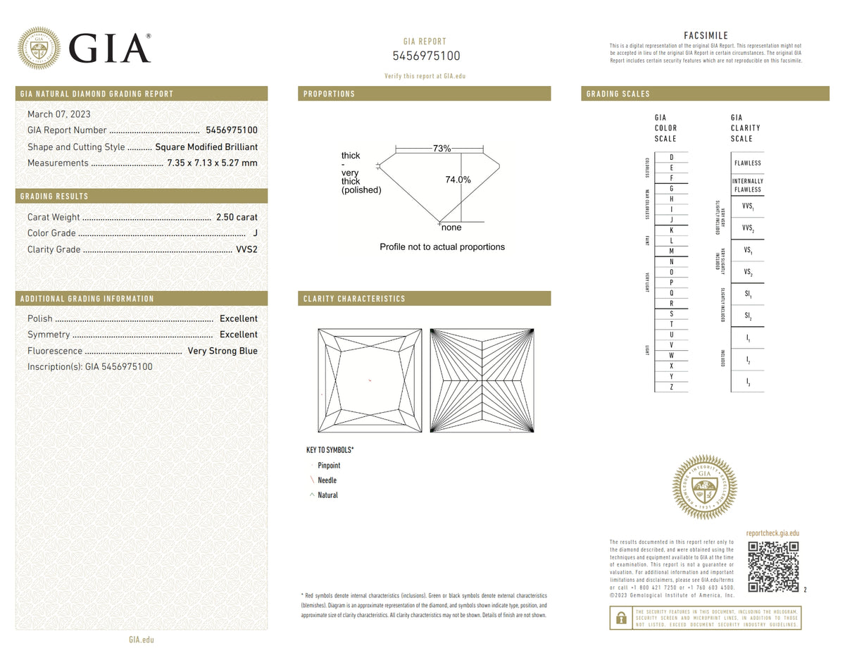 2.50ct | J/VVS2 Princess Shape Brilliant Cut Diamond (GIA) - Modern Rustic Diamond