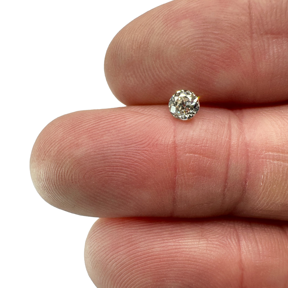 0.77cttw | I-J VVS Round Shape Old European Cut Diamond Matched Pair - Modern Rustic Diamond