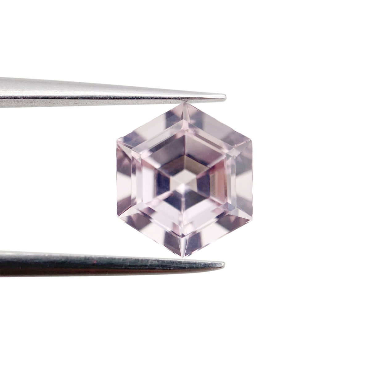 2.51ct |  Hexagon Shape Step Cut Morganite - Modern Rustic Diamond