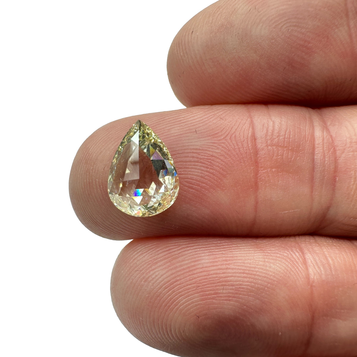 2.19ct | Fancy Light Yellow SI1 Pear Shape Rose Cut Diamond (GIA) - Modern Rustic Diamond