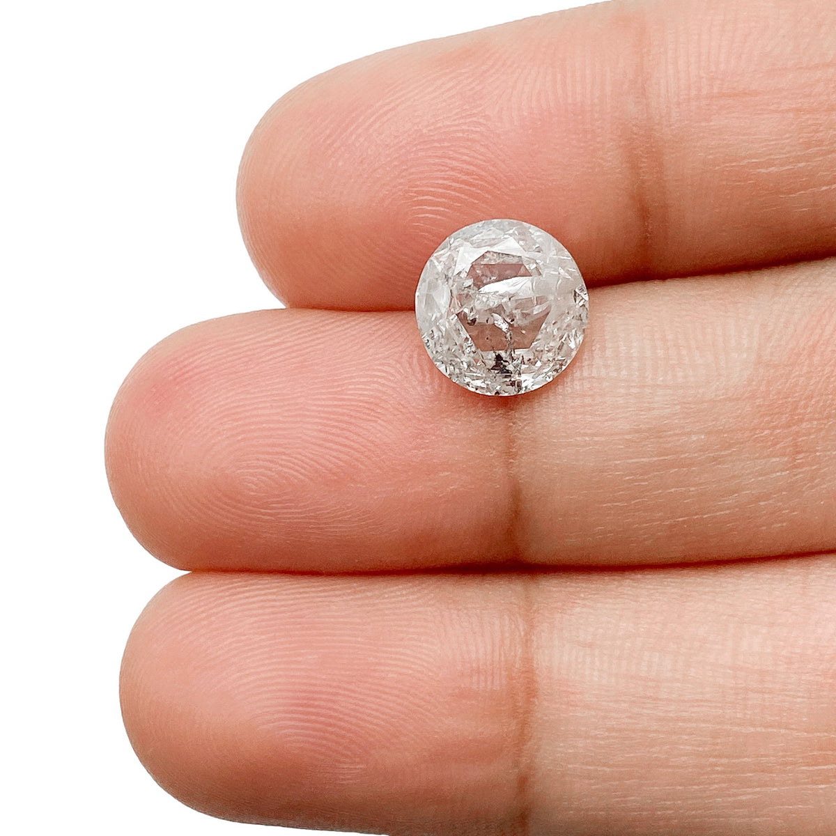 2.54ct | Salt & Pepper Round Shape Brilliant Cut Diamond - Modern Rustic Diamond