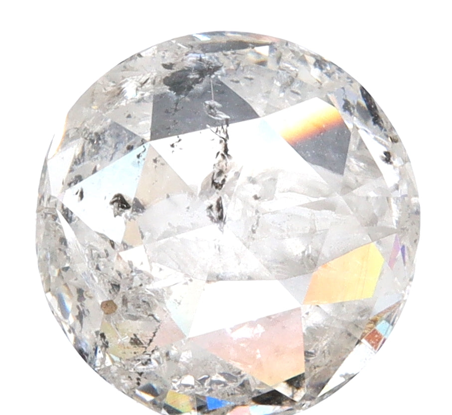 2.54ct | Salt & Pepper Round Shape Brilliant Cut Diamond - Modern Rustic Diamond