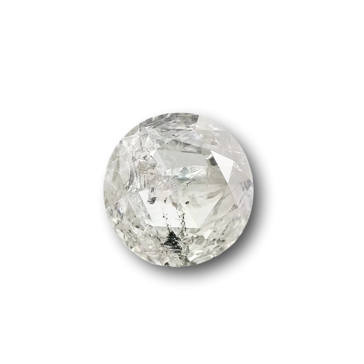 2.54ct | Salt & Pepper Round Shape Brilliant Cut Diamond - Modern Rustic Diamond