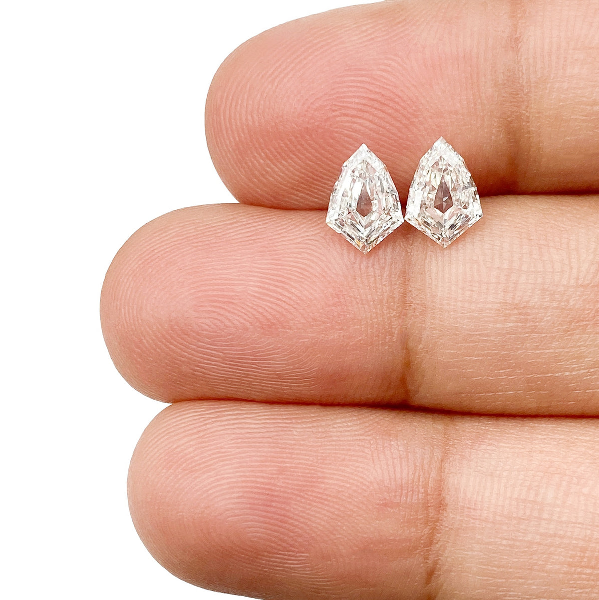 1.08cttw | F-G VVS-VS Kite Shape Step Cut Diamond Matched Pair - Modern Rustic Diamond