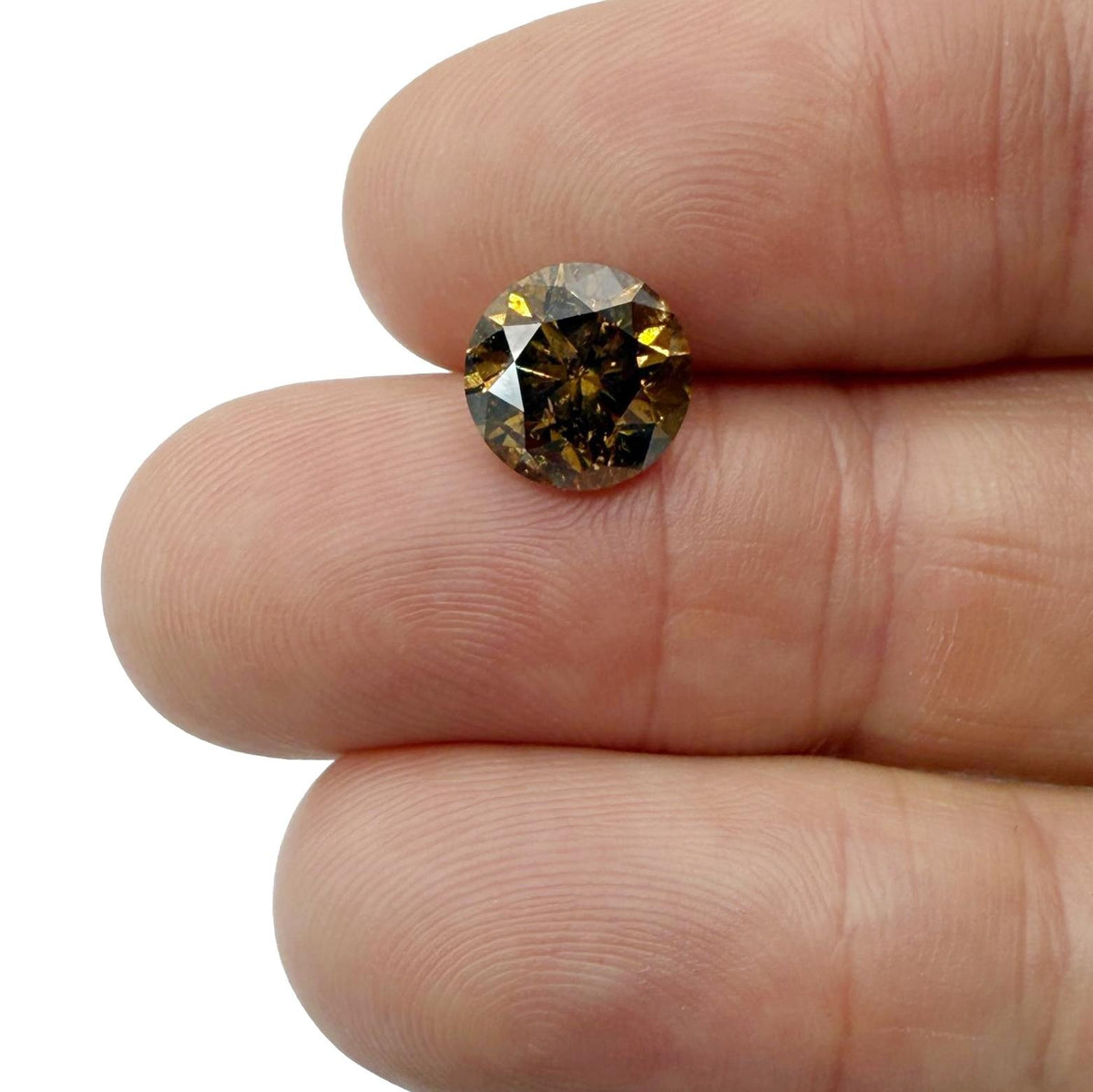 3.41ct | Cognac  Round Shape Brilliant Cut Diamond (GIA)