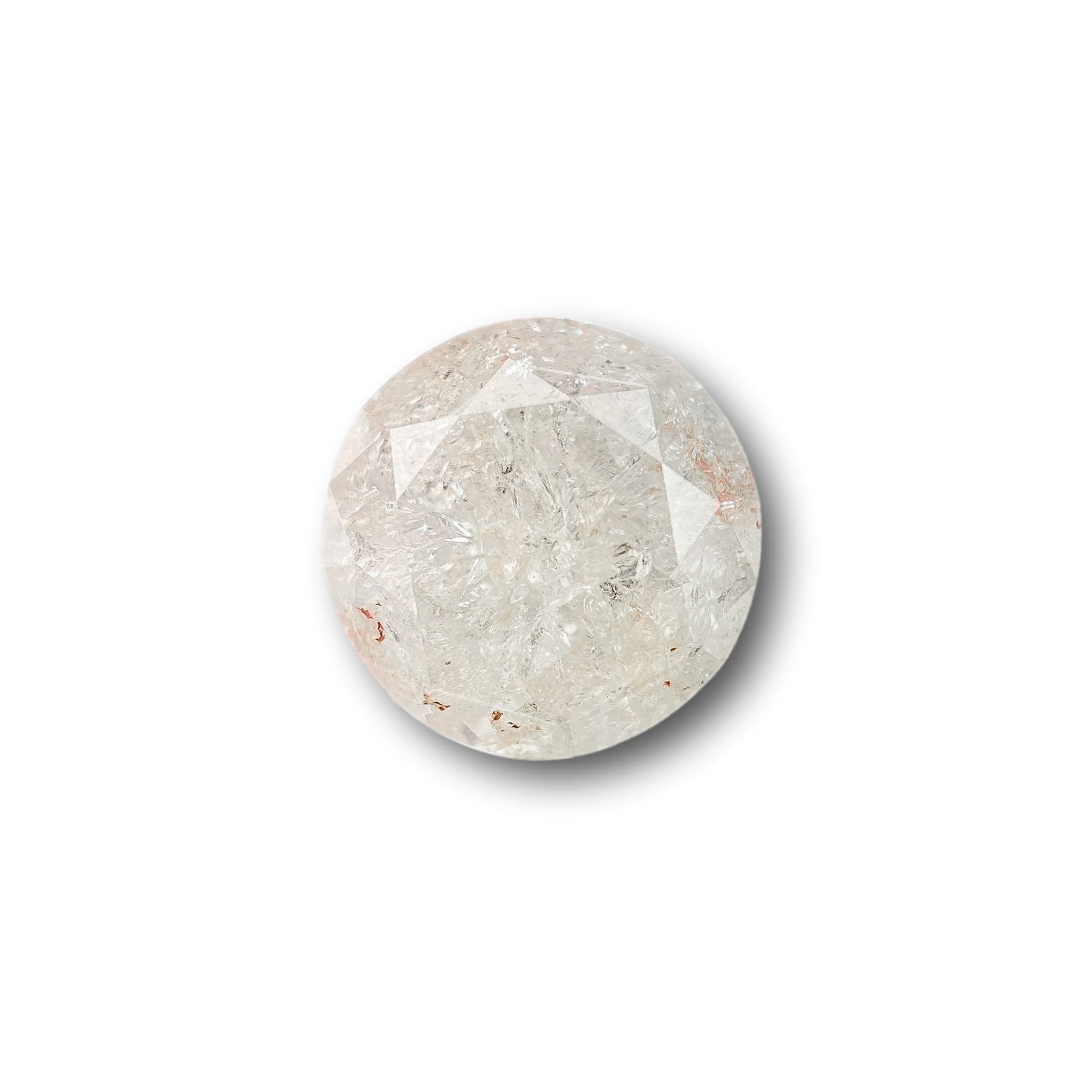 2.56ct | Salt & Pepper Round Shape Brilliant Cut Diamond - Modern Rustic Diamond
