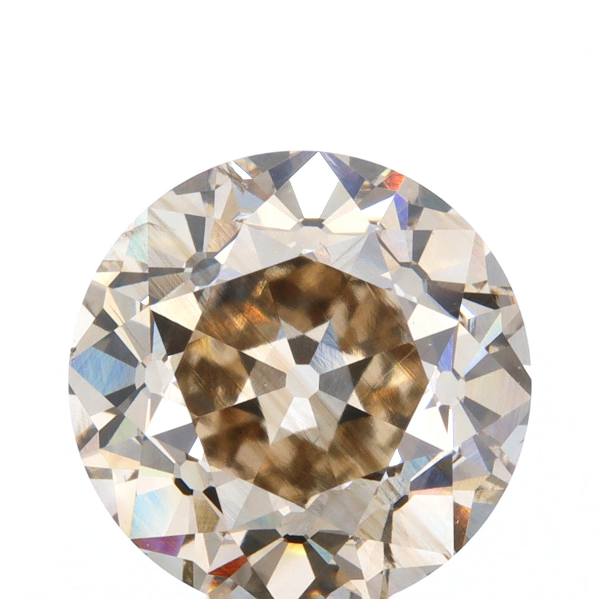 2.56ct | Champagne VS Round Shape Old European Cut Diamond - Modern Rustic Diamond