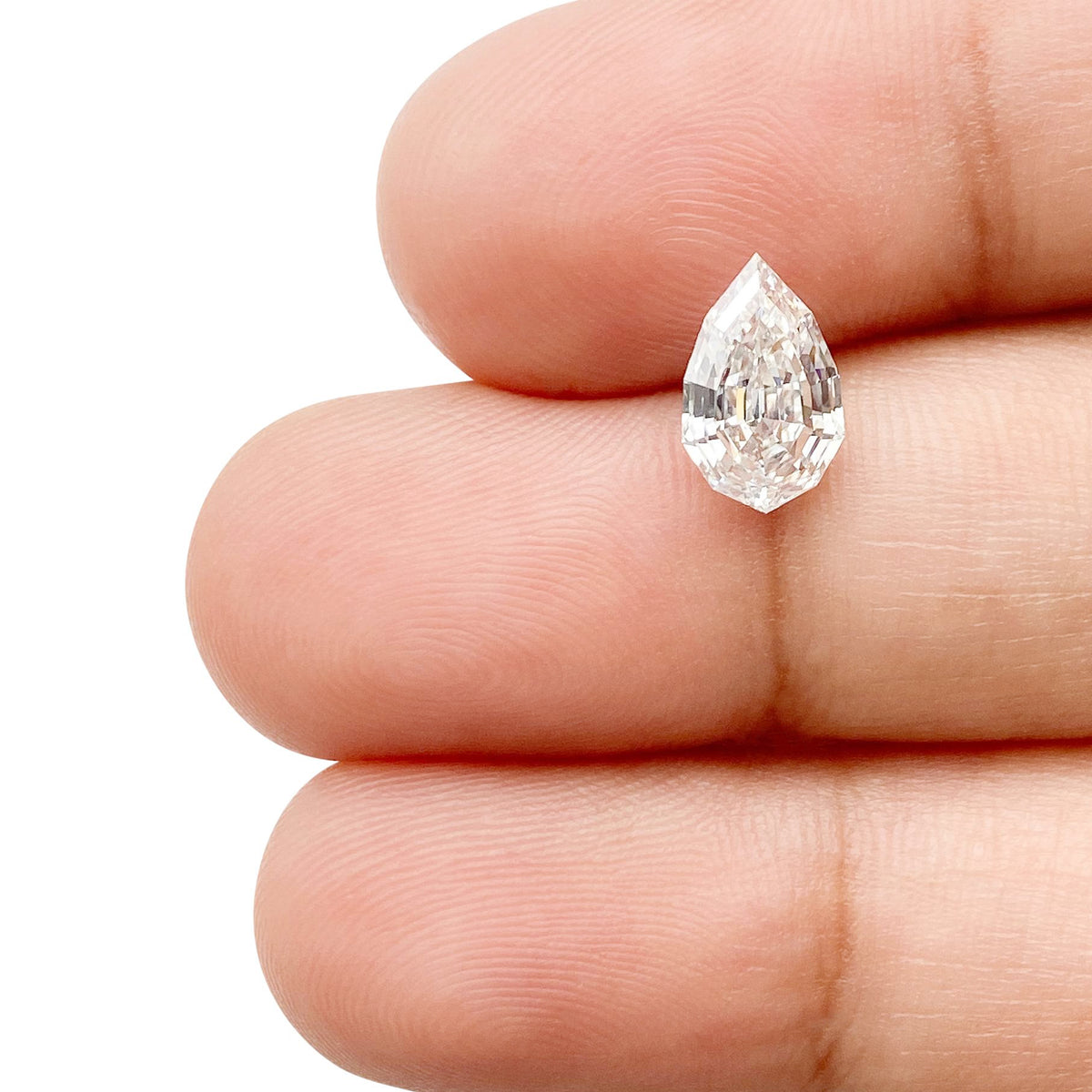 1.24ct | H/SI1 Pear Shape Step Cut Diamond (GIA) - Modern Rustic Diamond