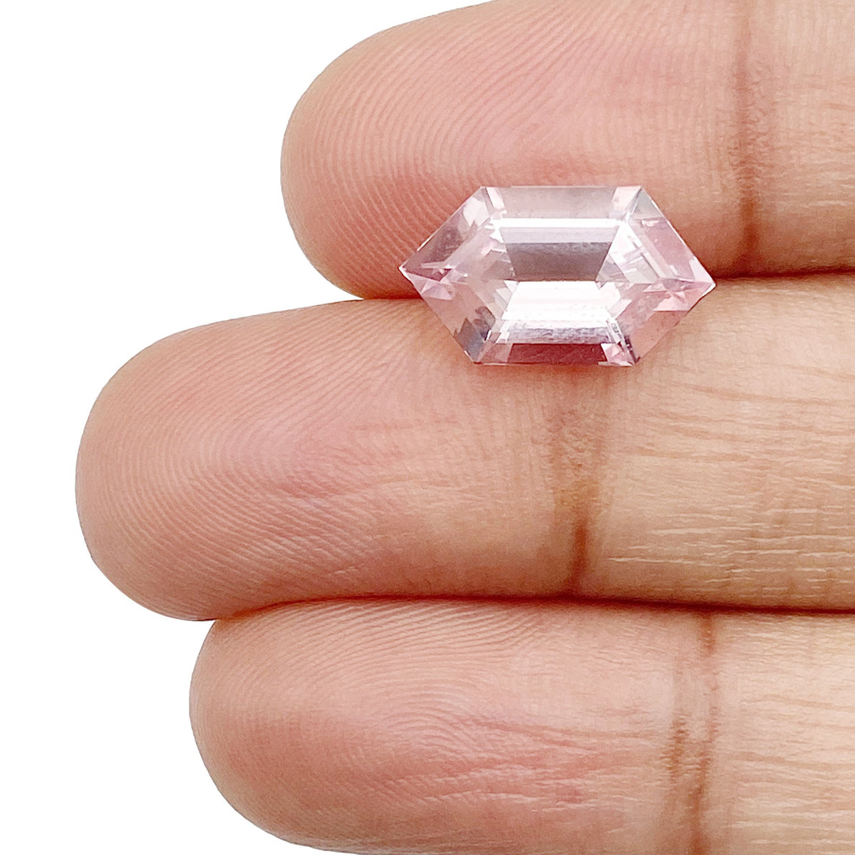 2.58ct |  Hexagon Shape Step Cut Morganite - Modern Rustic Diamond