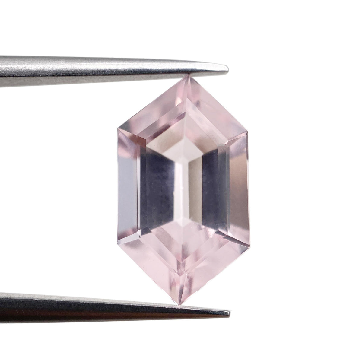 2.58ct |  Hexagon Shape Step Cut Morganite - Modern Rustic Diamond