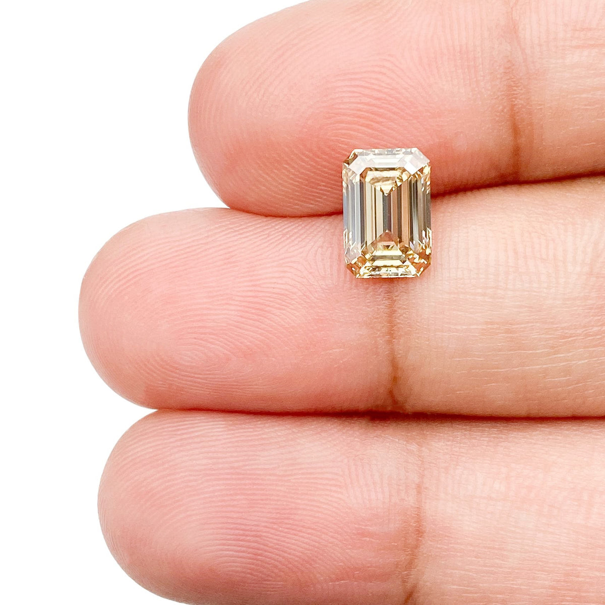 1.53ct | Champagne VVS2 Emerald Shape Step Cut Diamond (GIA) - Modern Rustic Diamond
