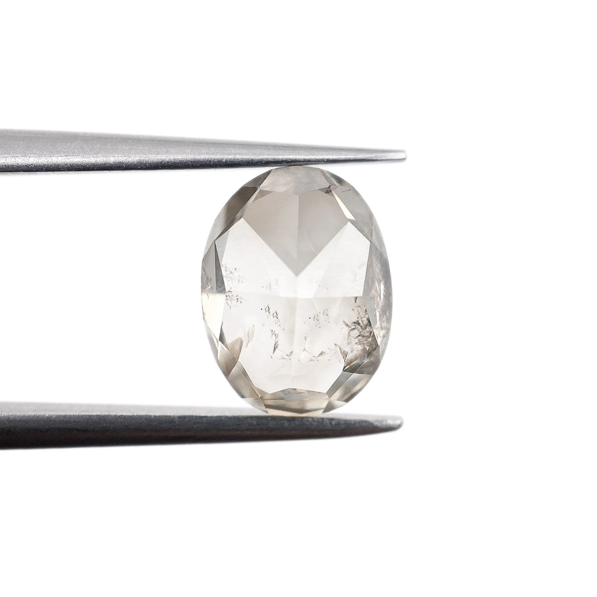 2.60ct | Salt & Pepper Oval Shape Rose Cut Diamond - Modern Rustic Diamond
