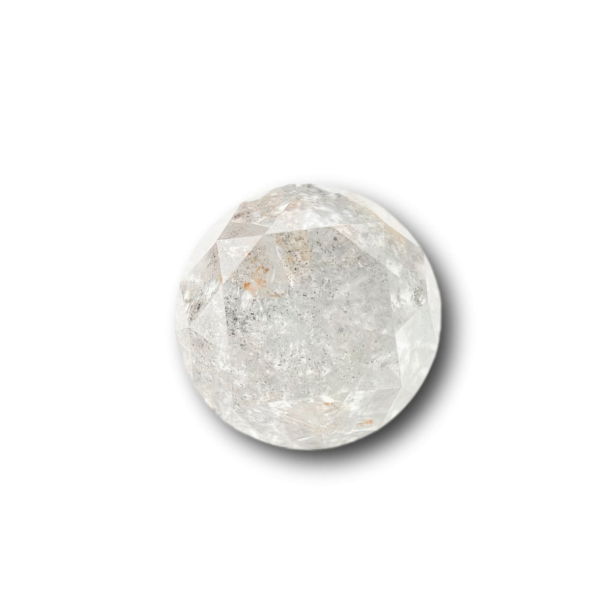 2.60ct | Salt & Pepper Round Shape Brilliant Cut Diamond - Modern Rustic Diamond