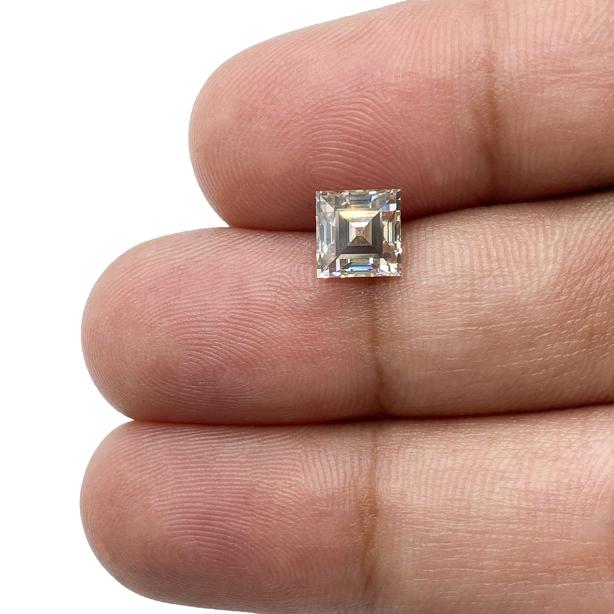 1.23ct | Champagne VVS Carre Shape Step Cut Diamond - Modern Rustic Diamond