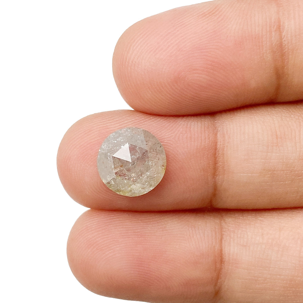 2.63ct | Salt & Pepper Round Shape Rose Cut Diamond - Modern Rustic Diamond