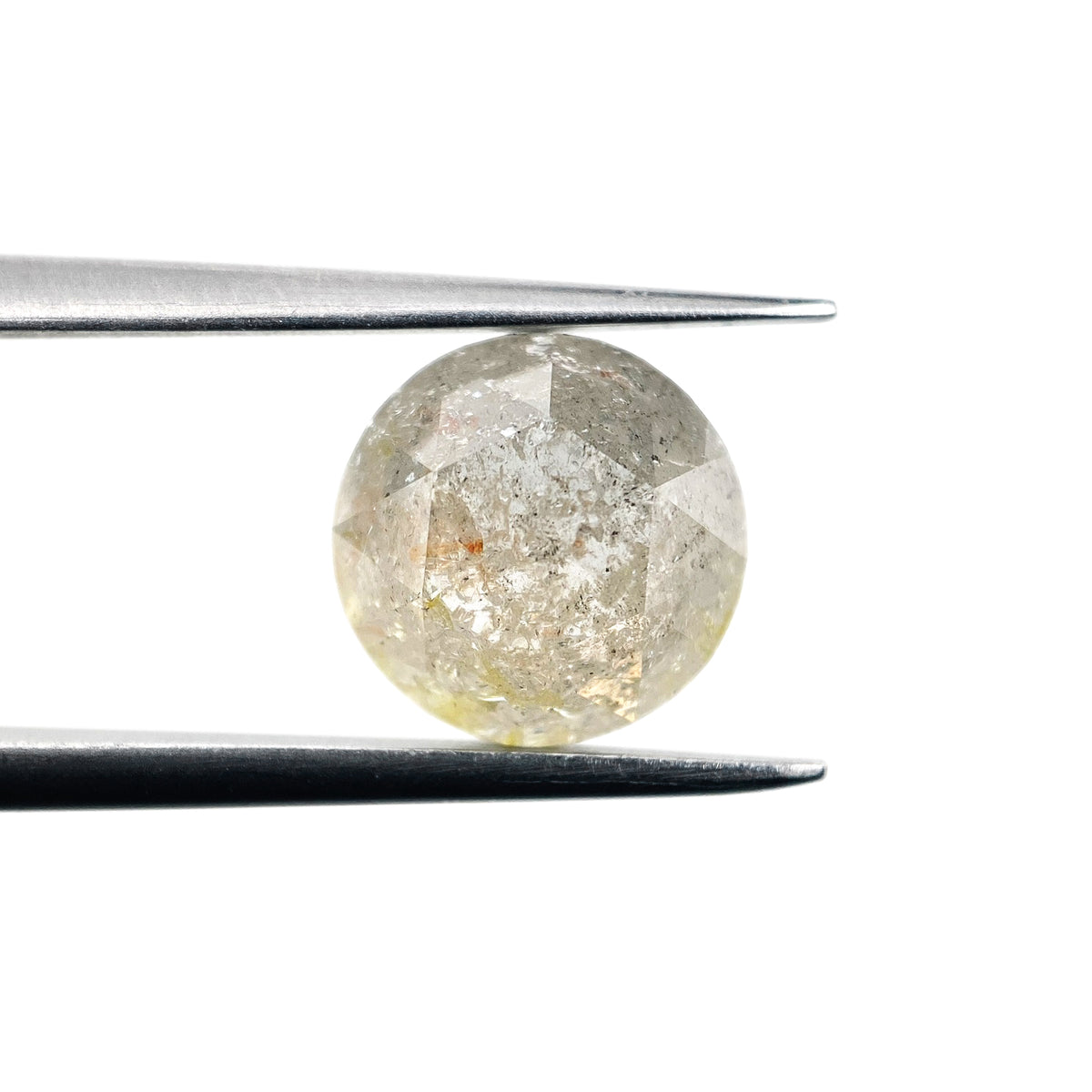 2.63ct | Salt & Pepper Round Shape Rose Cut Diamond - Modern Rustic Diamond