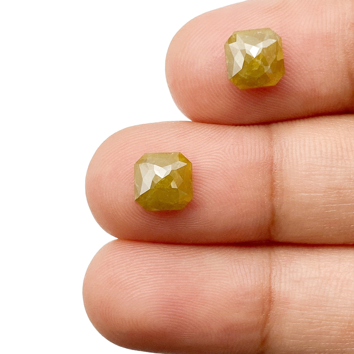 2.67cttw | Rustic  Asscher Shape Step Cut Diamond Matched Pair - Modern Rustic Diamond