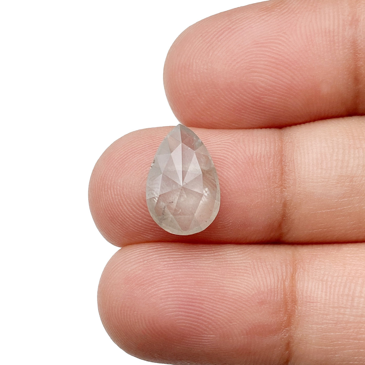2.68ct | Salt & Pepper Pear Shape Rose Cut Diamond - Modern Rustic Diamond