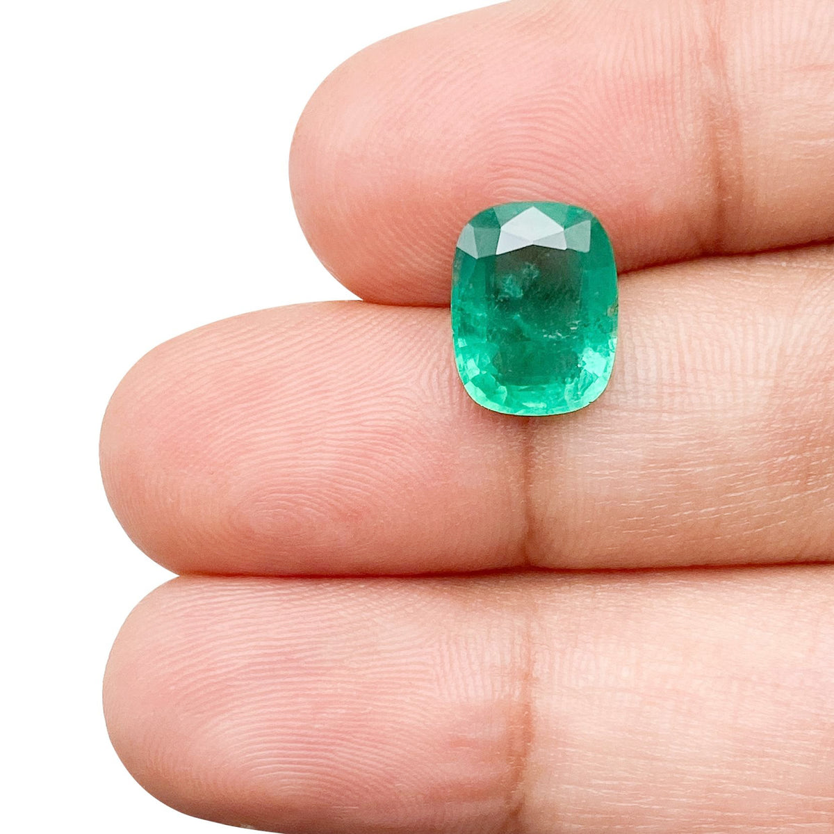 2.69ct | Brilliant Cut Cushion Shape Brazil Emerald - Modern Rustic Diamond