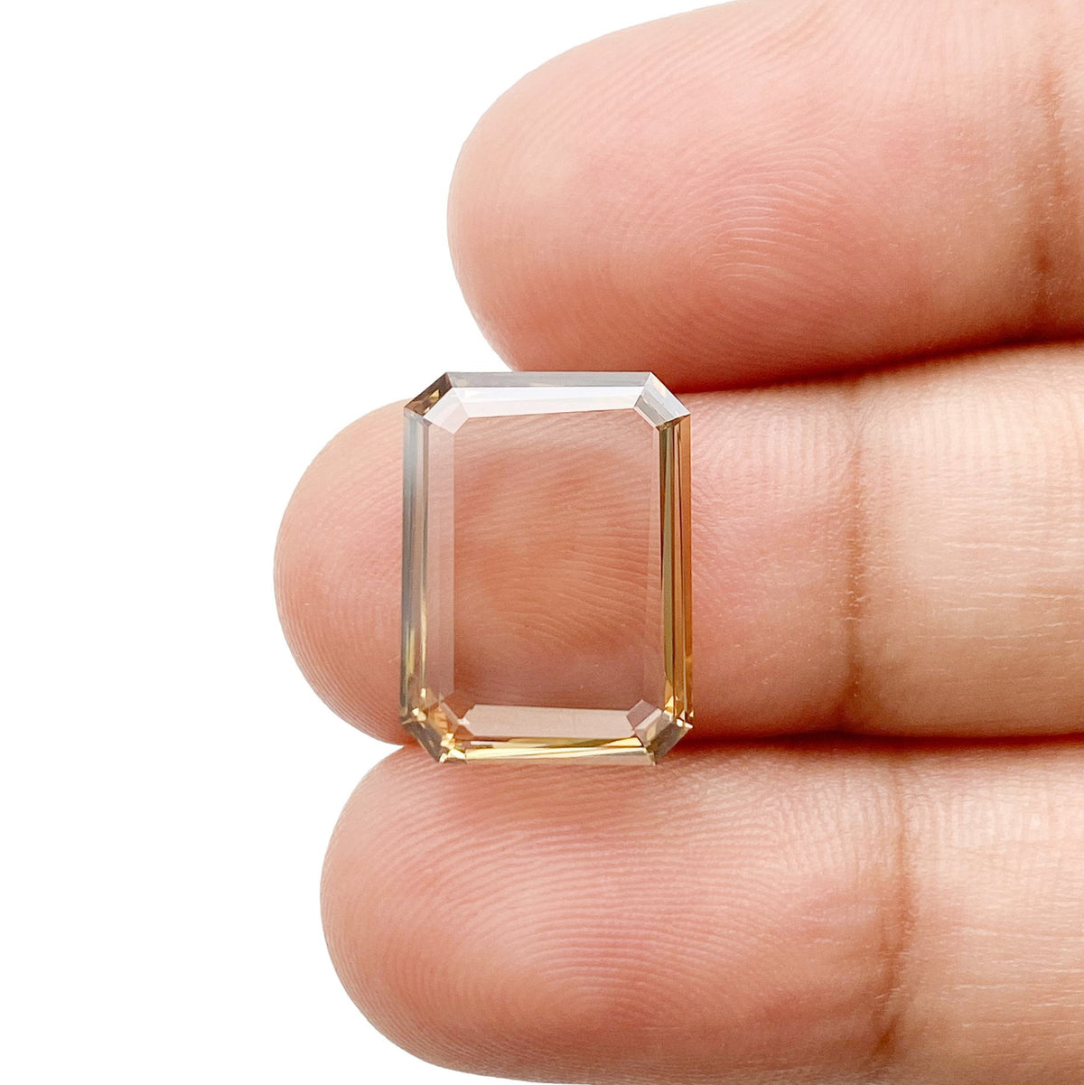 3.57ct | Champagne SI1 Emerald Shape Step Cut Diamond (GIA) - Modern Rustic Diamond