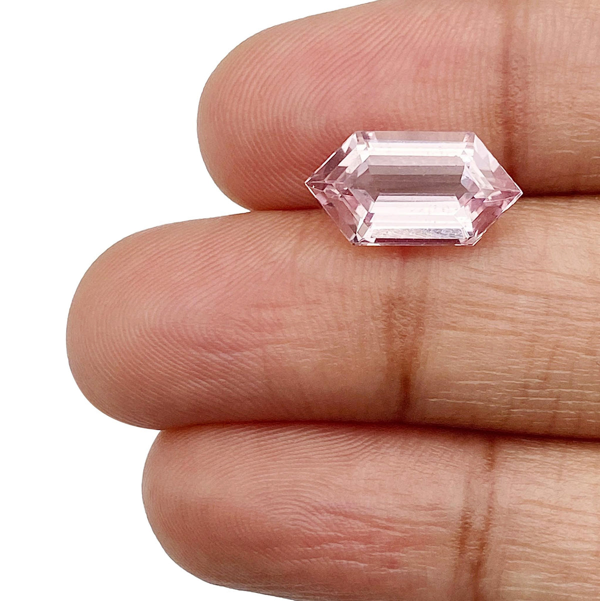 2.70ct |  Hexagon Shape Step Cut Morganite - Modern Rustic Diamond