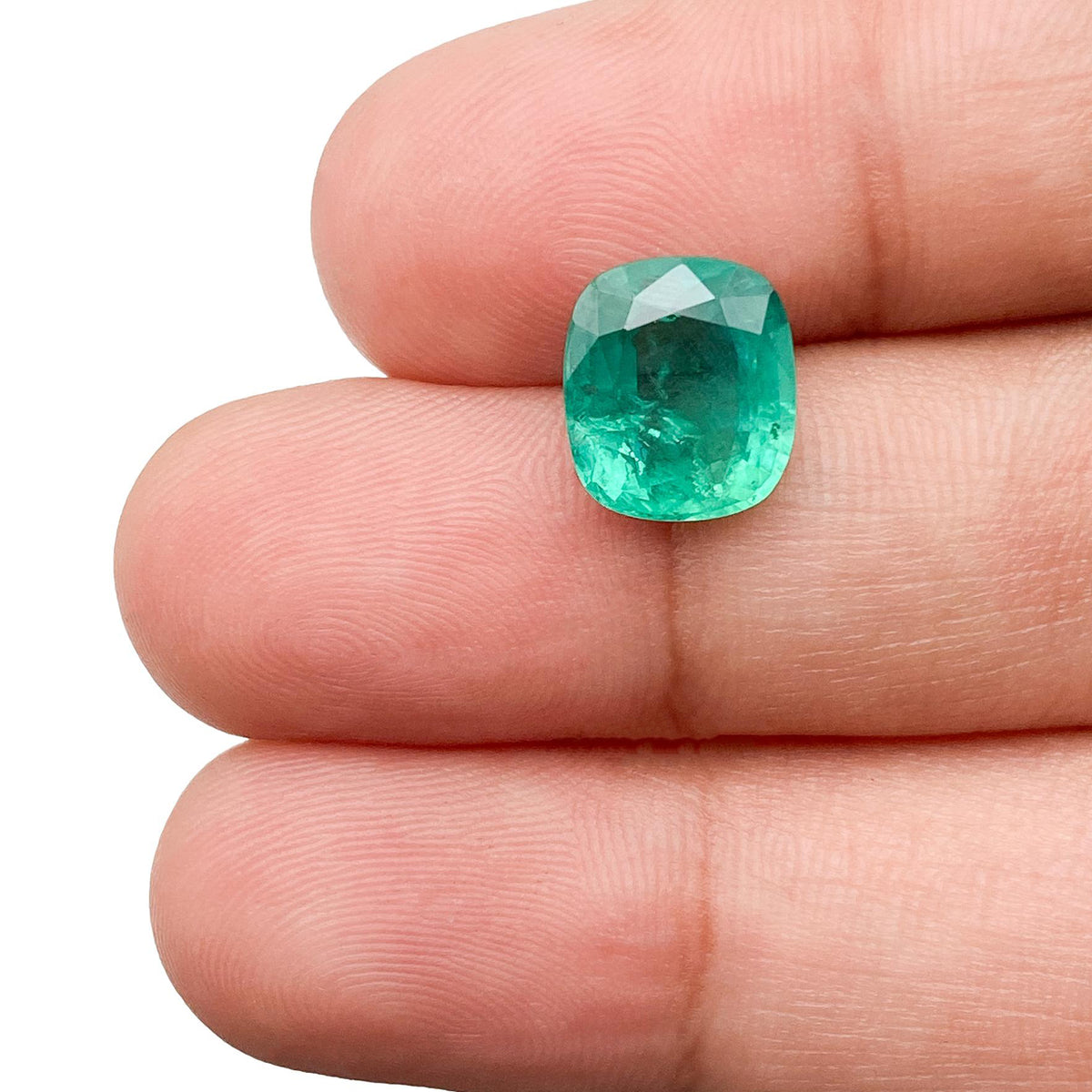 2.71ct | Brilliant Cut Cushion Shape Brazil Emerald - Modern Rustic Diamond