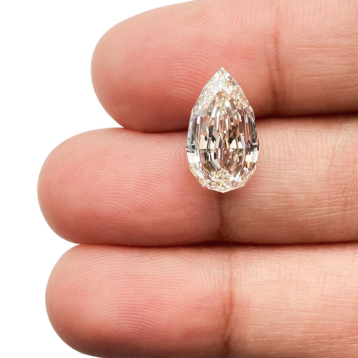 4.51ct | M/VVS1 Pear Shape Step Cut Diamond (GIA) - Modern Rustic Diamond
