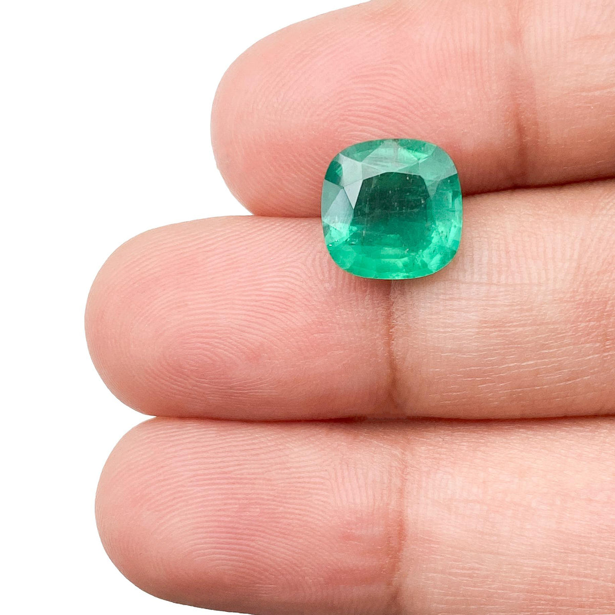 2.73ct | Brilliant Cut Cushion Shape Brazil Emerald - Modern Rustic Diamond