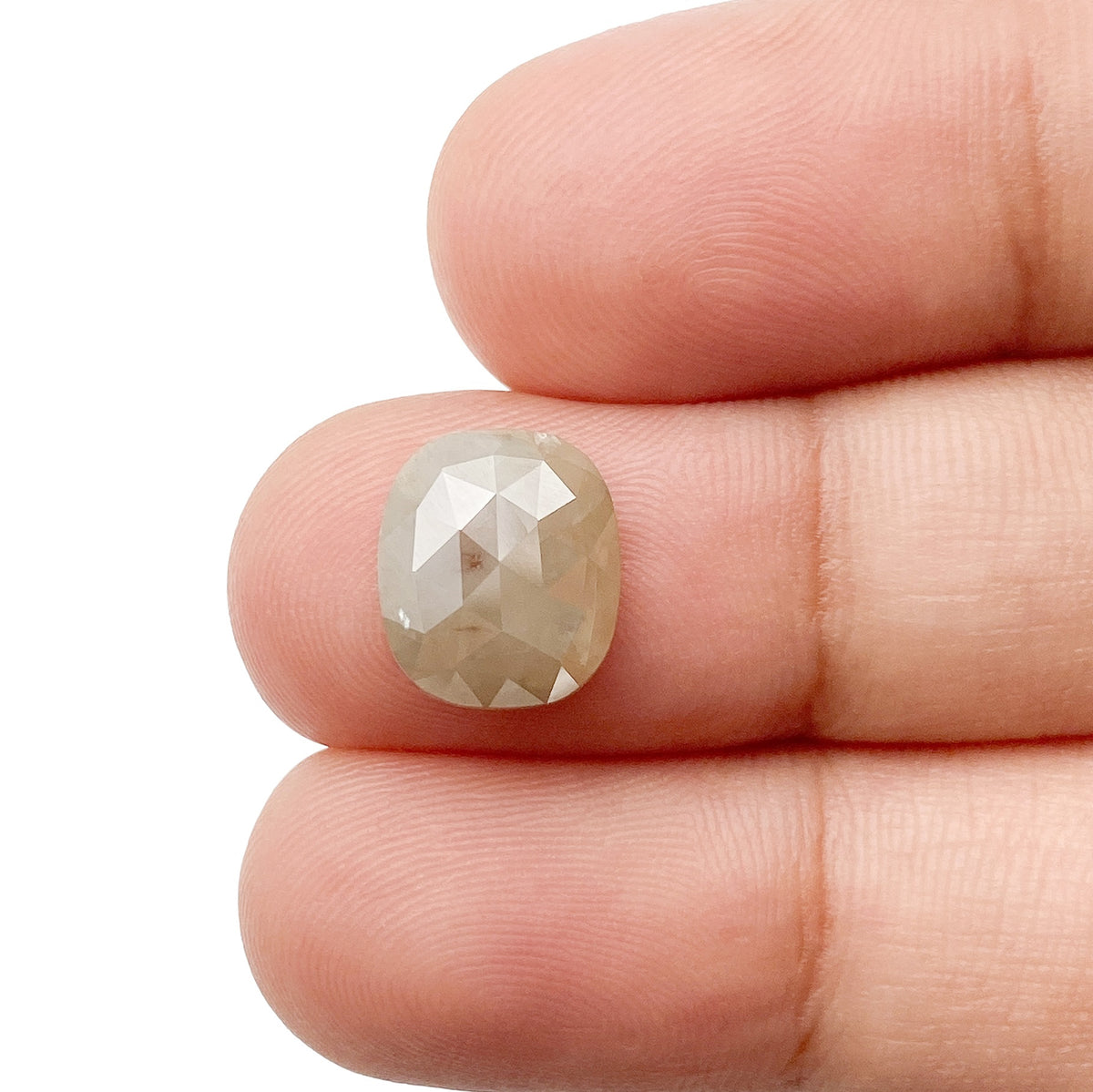 2.75ct | Salt & Pepper Cushion Shape Rose Cut Diamond - Modern Rustic Diamond