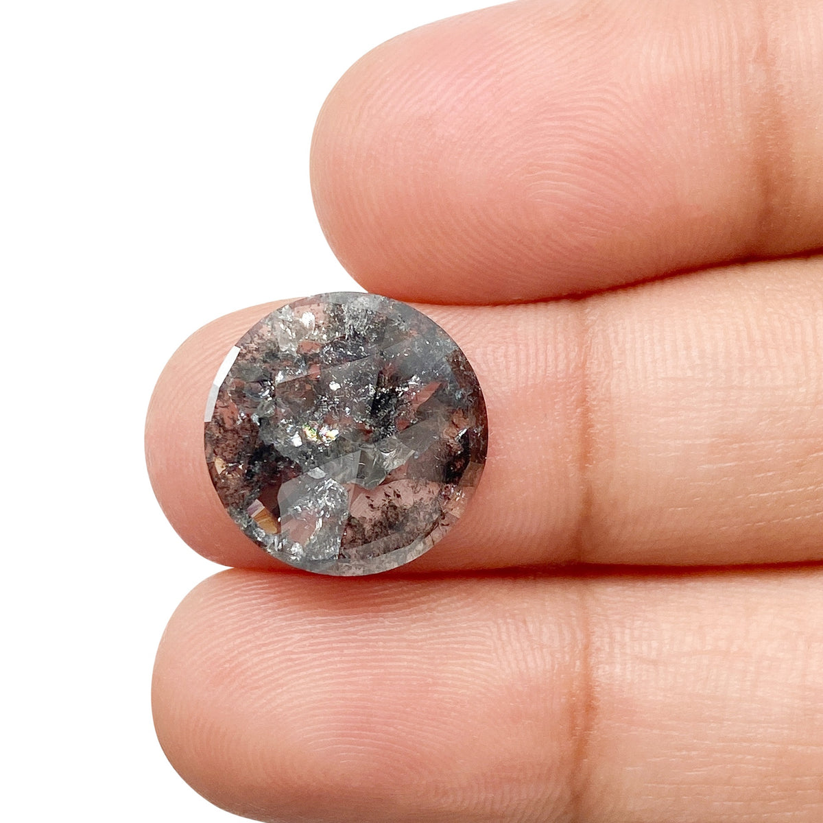 2.75ct | Salt & Pepper Round Shape Rose Cut Diamond - Modern Rustic Diamond
