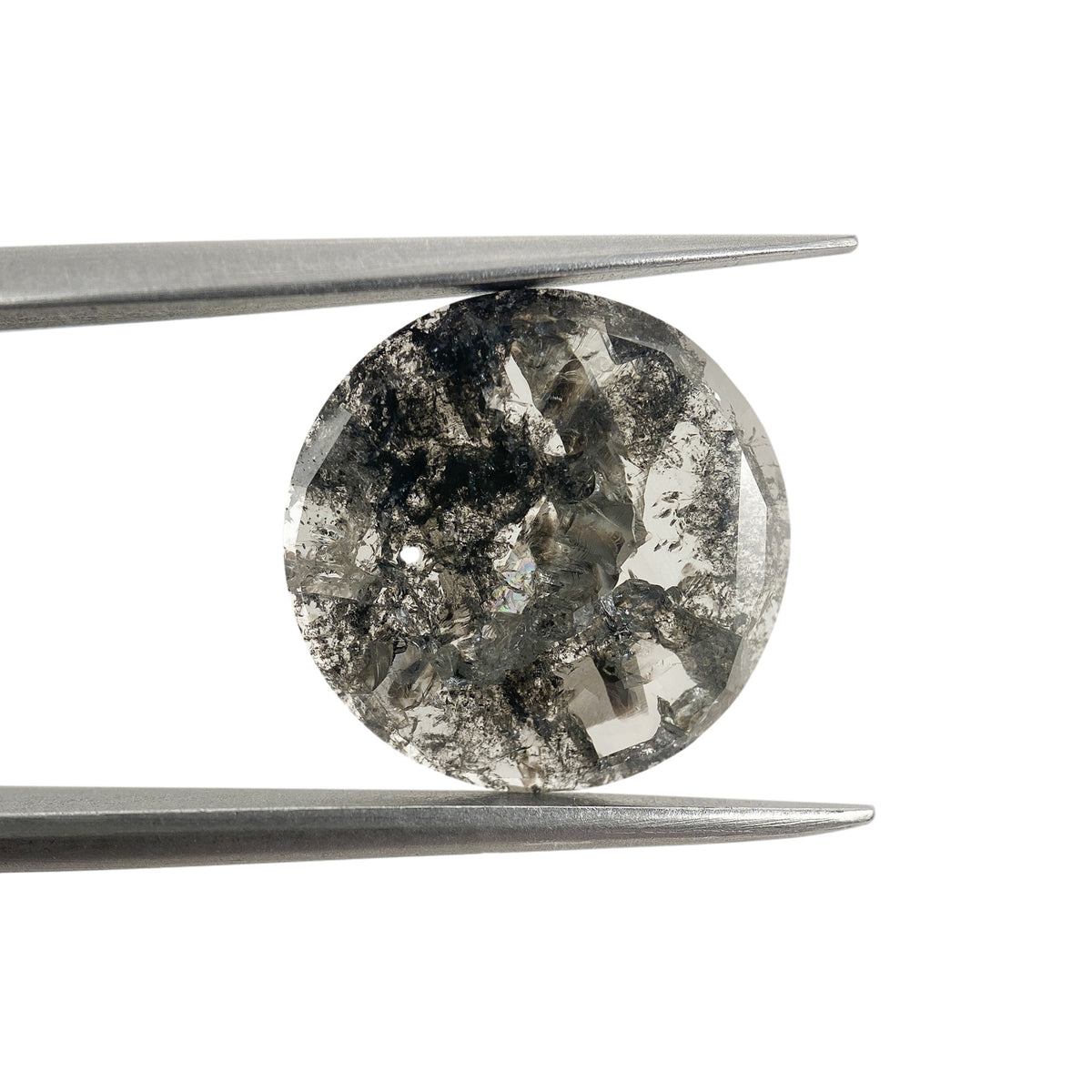 2.75ct | Salt & Pepper Round Shape Rose Cut Diamond - Modern Rustic Diamond