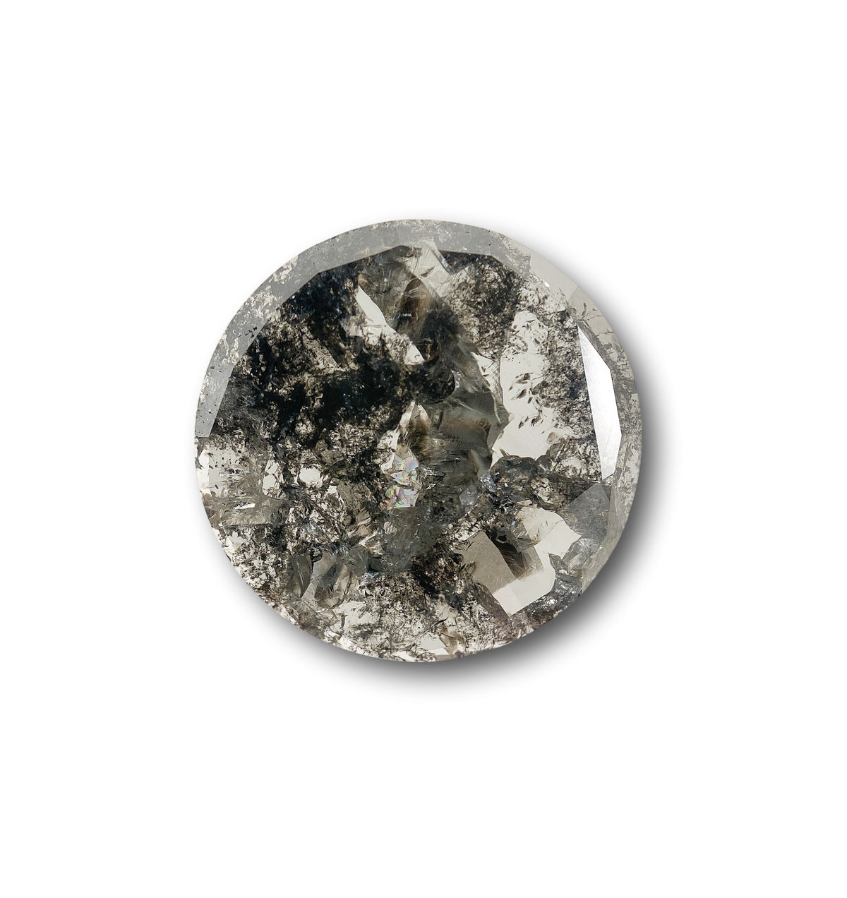 2.75ct | Salt & Pepper Round Shape Rose Cut Diamond - Modern Rustic Diamond