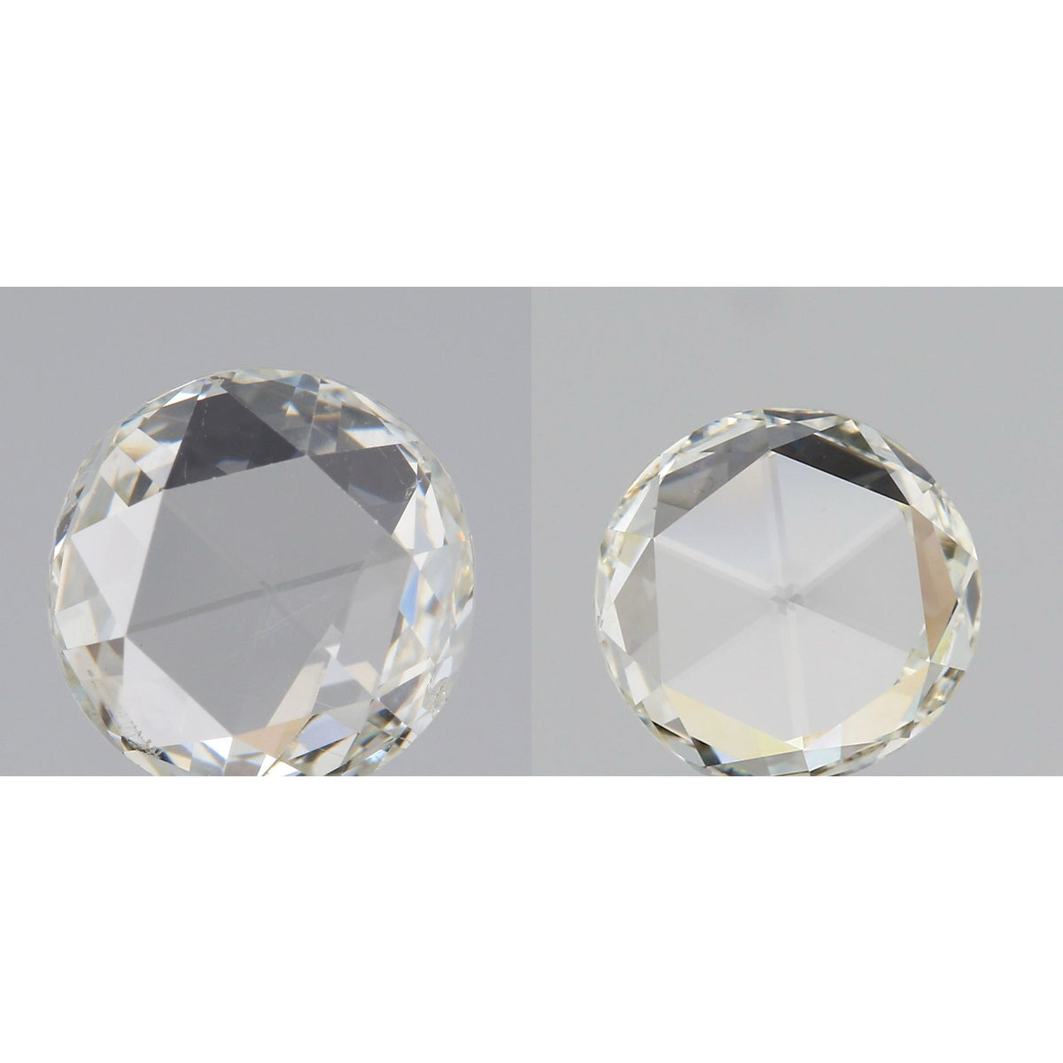 2.76cttw | H-I SI1 Round Shape Rose Cut Diamond Matched Pair - Modern Rustic Diamond
