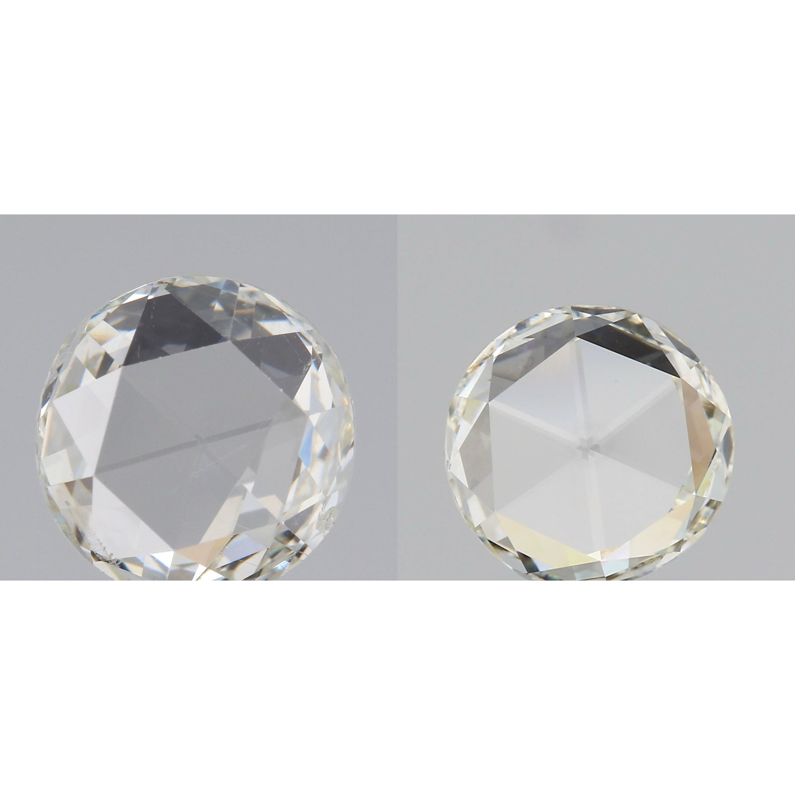 2.76cttw | H-I SI1 Round Shape Rose Cut Diamond Matched Pair - Modern Rustic Diamond