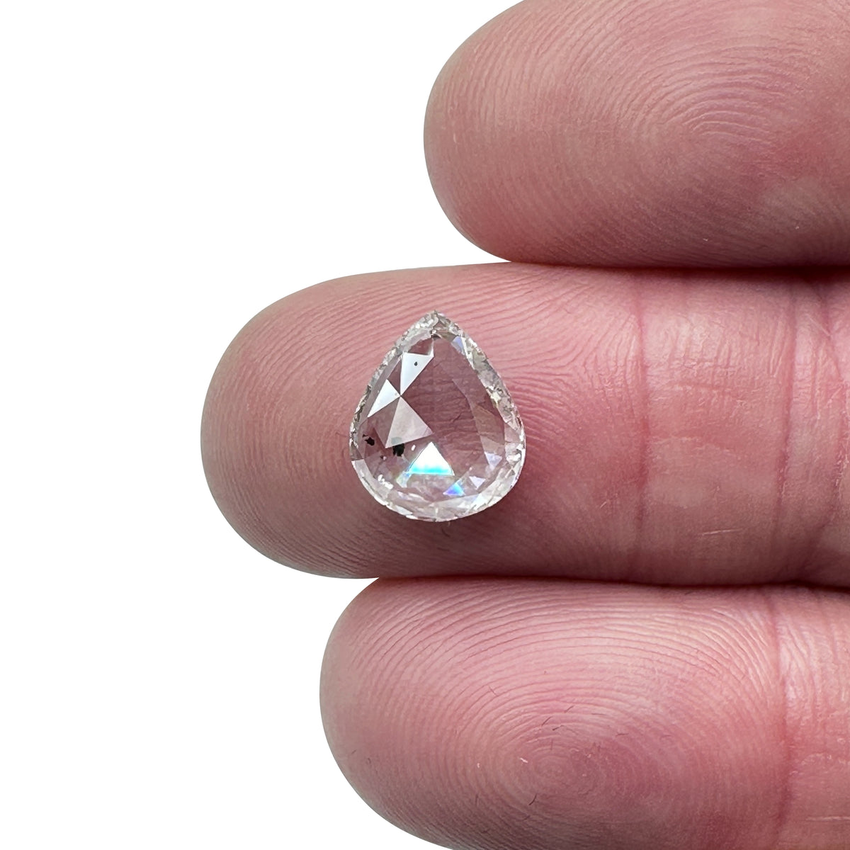 2.31ct | D-E/SI-SI2 Pear Shape Rose Cut Diamond - Modern Rustic Diamond
