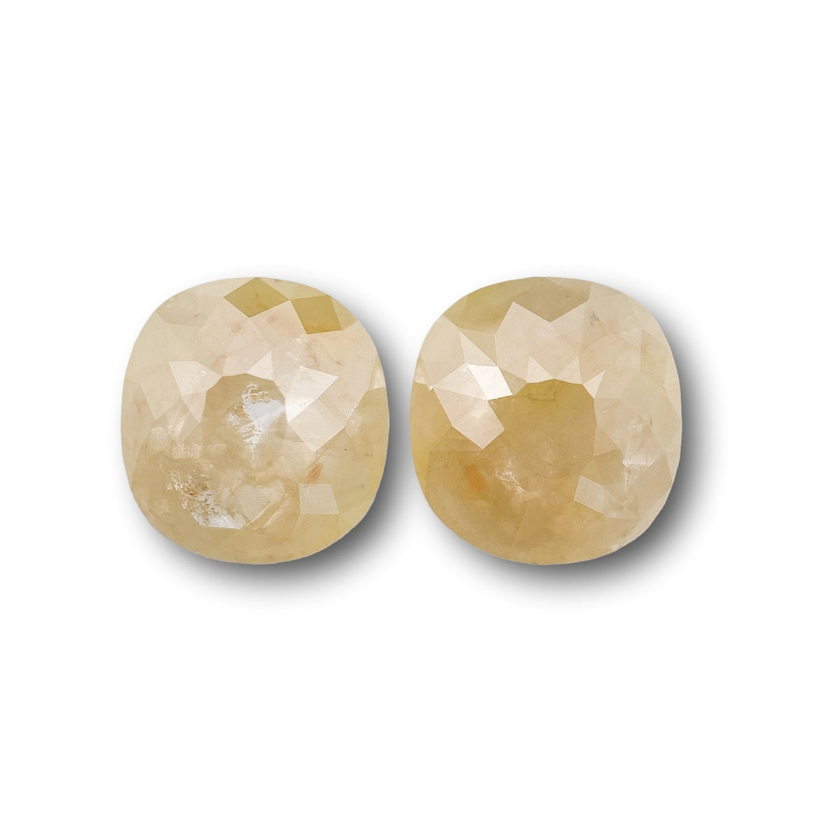 2.78cttw | Salt & Pepper Cushion Shape Rose Cut Diamond Matched Pair - Modern Rustic Diamond