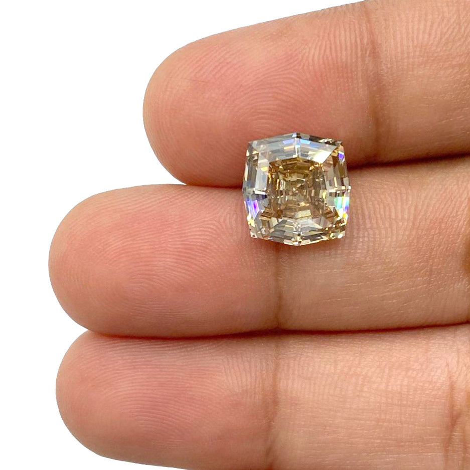 5.02ct | Champagne SI1 Octagonal Shape Step Cut Diamond - Modern Rustic Diamond