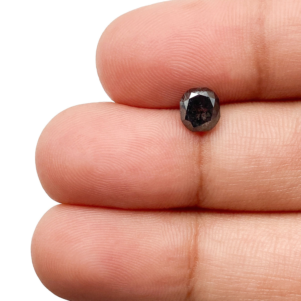 0.94ct | Salt & Pepper Cushion Shape Brilliant Cut Diamond