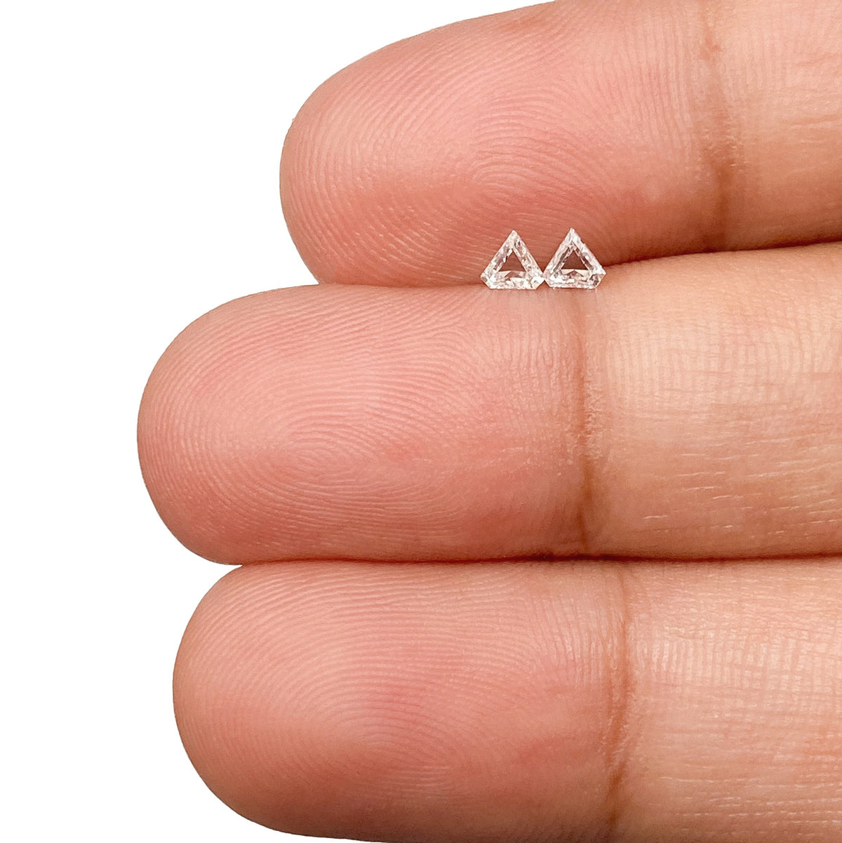 0.14cttw | F-G VS Shield Shape Step Cut Diamond Matched Pair - Modern Rustic Diamond