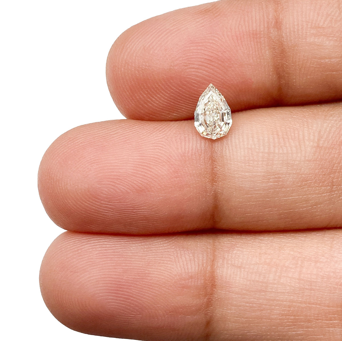 0.53ct | I/VS2 Pear Shape Step Cut Diamond - Modern Rustic Diamond