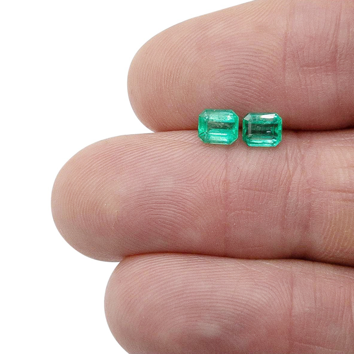 1.05ct | Step Cut Emerald Shape Muzo Origin Emerald Pair