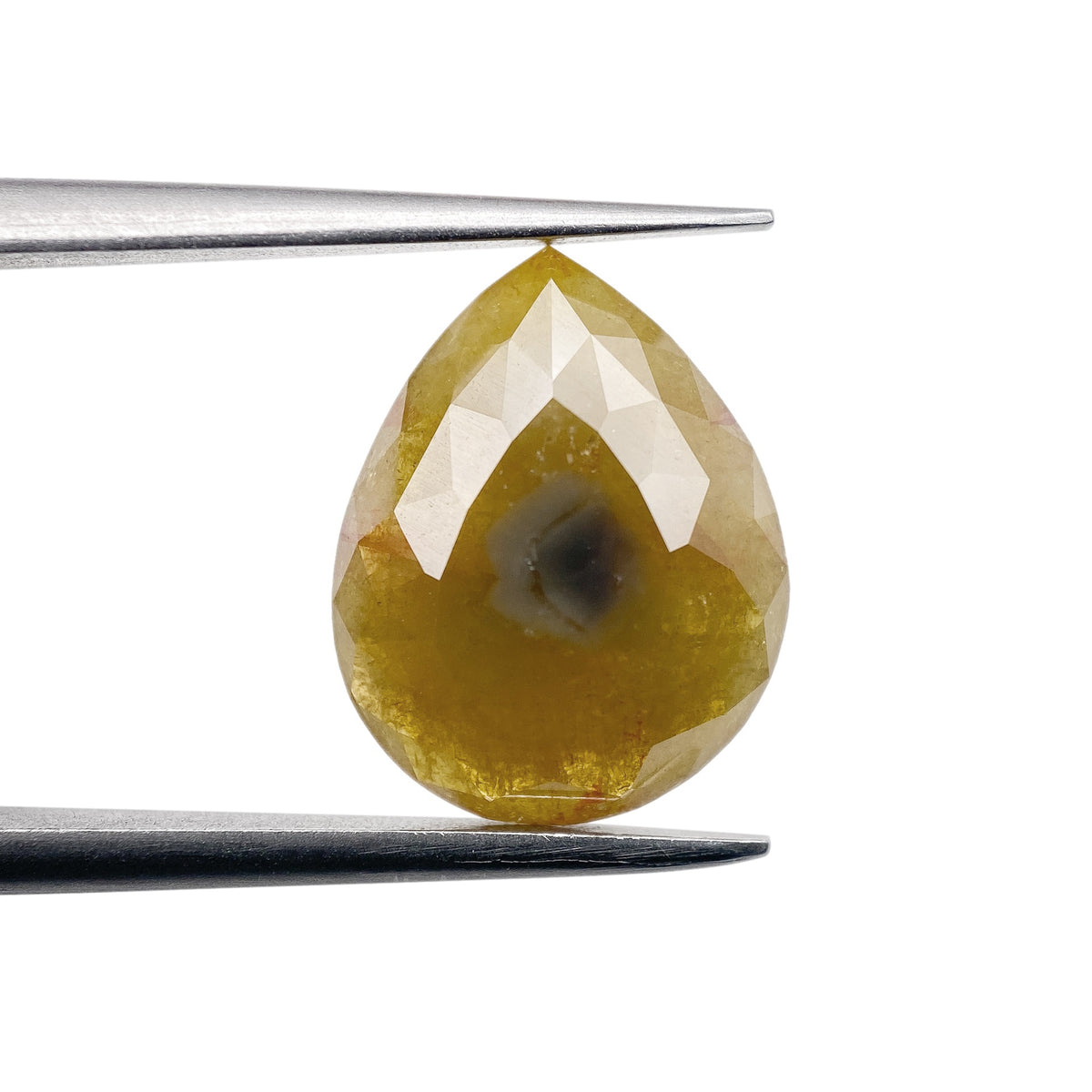 2.80ct | Salt & Pepper Pear Shape Rose Cut Diamond - Modern Rustic Diamond
