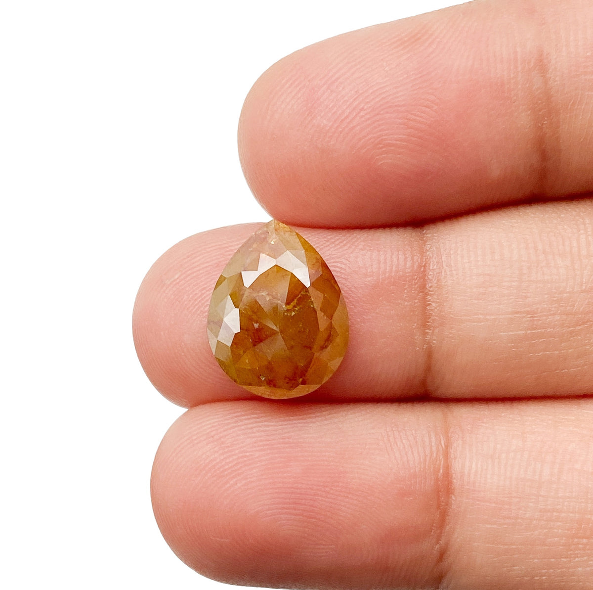 2.80ct | Salt & Pepper Pear Shape Rose Cut Diamond - Modern Rustic Diamond